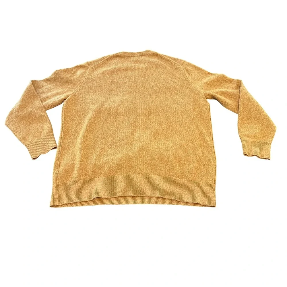 Banana Republic Mens XL Mustard Yellow 100% Extra Fine Merino Wool Sweater Italy